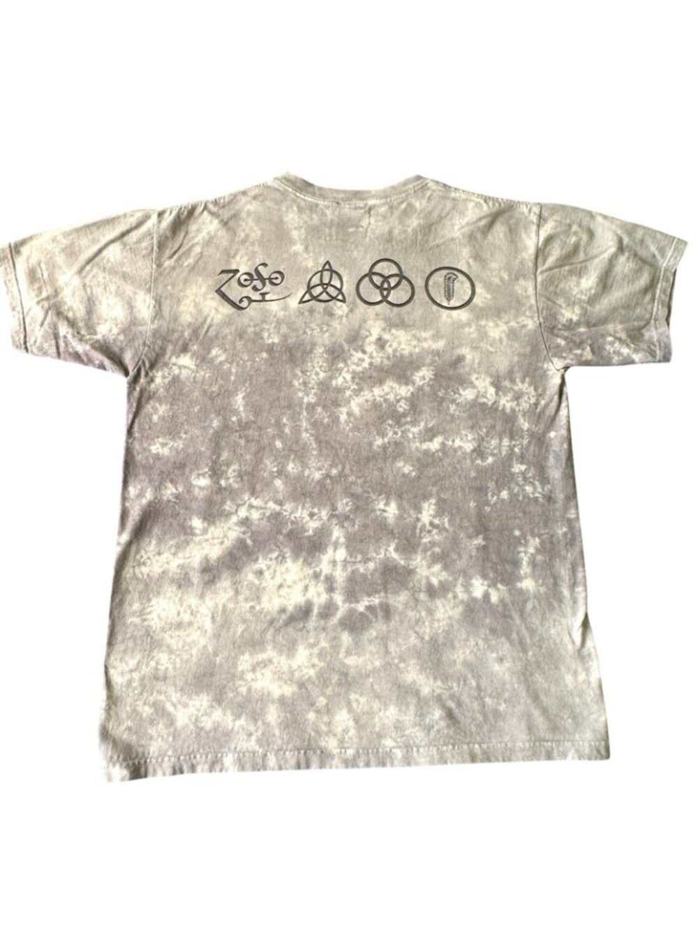 Vintage Liquid Blue Led-Zeppelin IV T-Shirt Man with Sticks Tie Dye Grey 1990s L - Picture 5 of 9